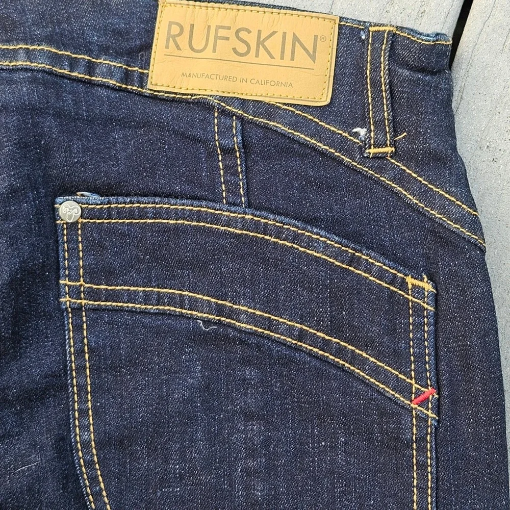 Rufskin Matchstick Slim-Fit Straight Indigo Button Fly Jeans Mens Size 30 USA